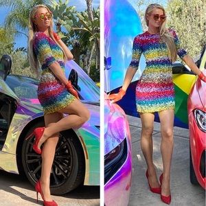 NWT Alice & Olivia Multi Sequin Dress Size 8